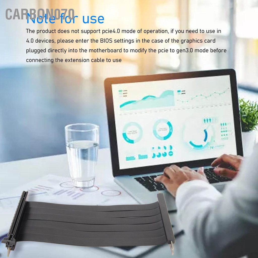 Carbon070 PCIE 3.0X16 Cáp Nâng 180 Độ Tốc Cao Linh Hoạt Kép Ngược Cổng Kết Nối GPU Card Đồ Họa Dài
