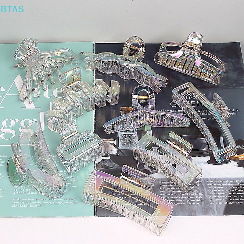 Kẹp Tóc Càng Cua Bằng Nhựa Trong Suốt Nhiều Màu Thanh Lịch Thời Trang