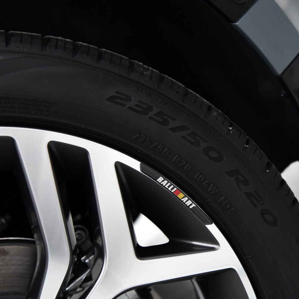 Set 4 Miếng Dán Trang Trí Vành Bánh Xe Hơi Mitsubishi Lancer EX Outlander ASX