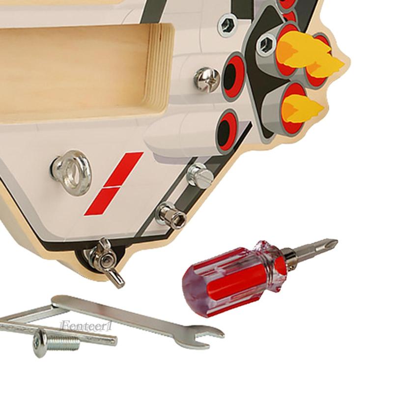 Bộ Tua Vít Bảng Hình Tàu Không Gian Montessori Cho Bé Trai Mầm Non