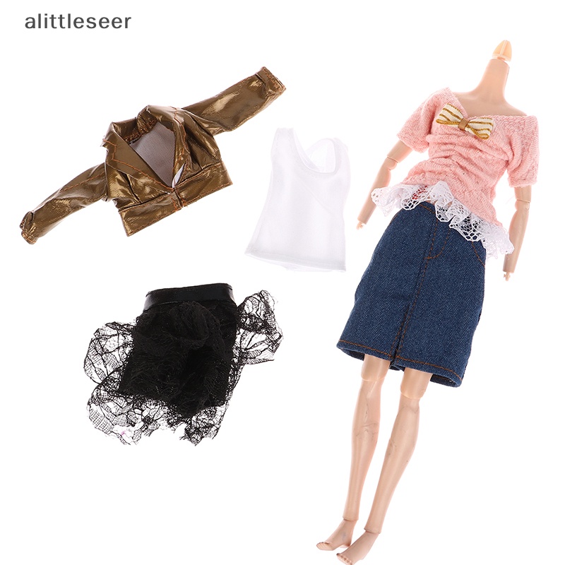 Đầm Ngắn Hai Mảnh Thời Trang Cho Búp Bê 30cm