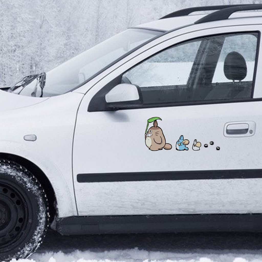 Miếng Dán Phản Quang Họa Tiết Hoạt Hình Vui Nhộn Trang Trí Thân Xe Hơi