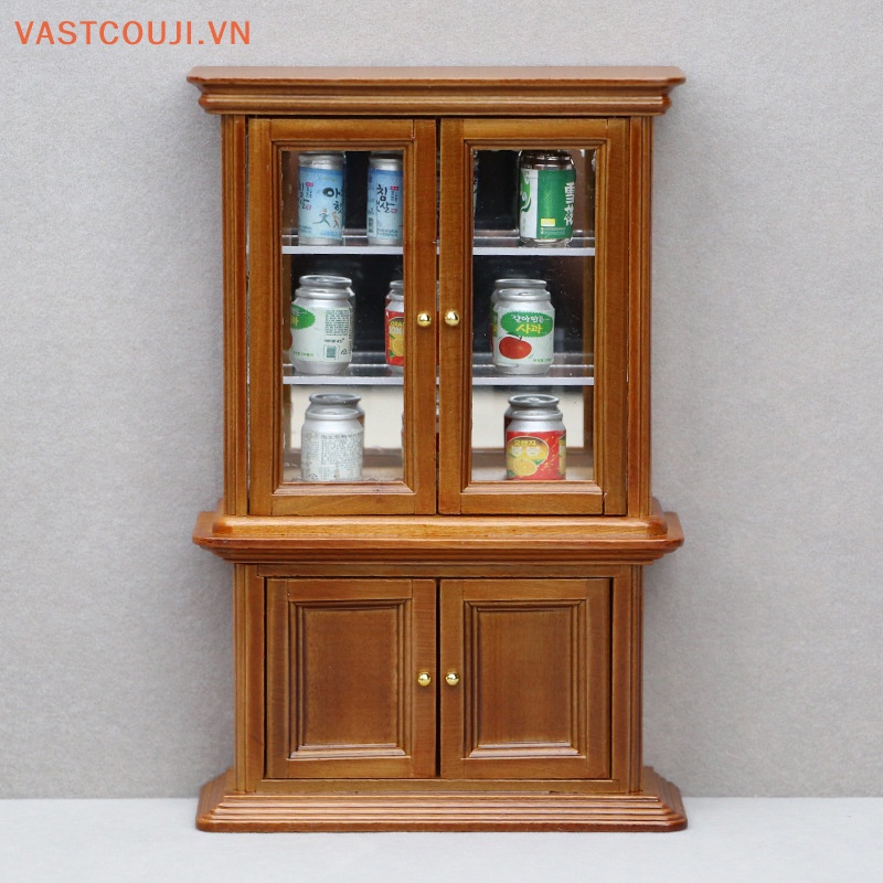 Mô Hình Tủ Kính Kèm Gương Trang Trí Nhà Búp Bê Tỉ Lệ 1: 12