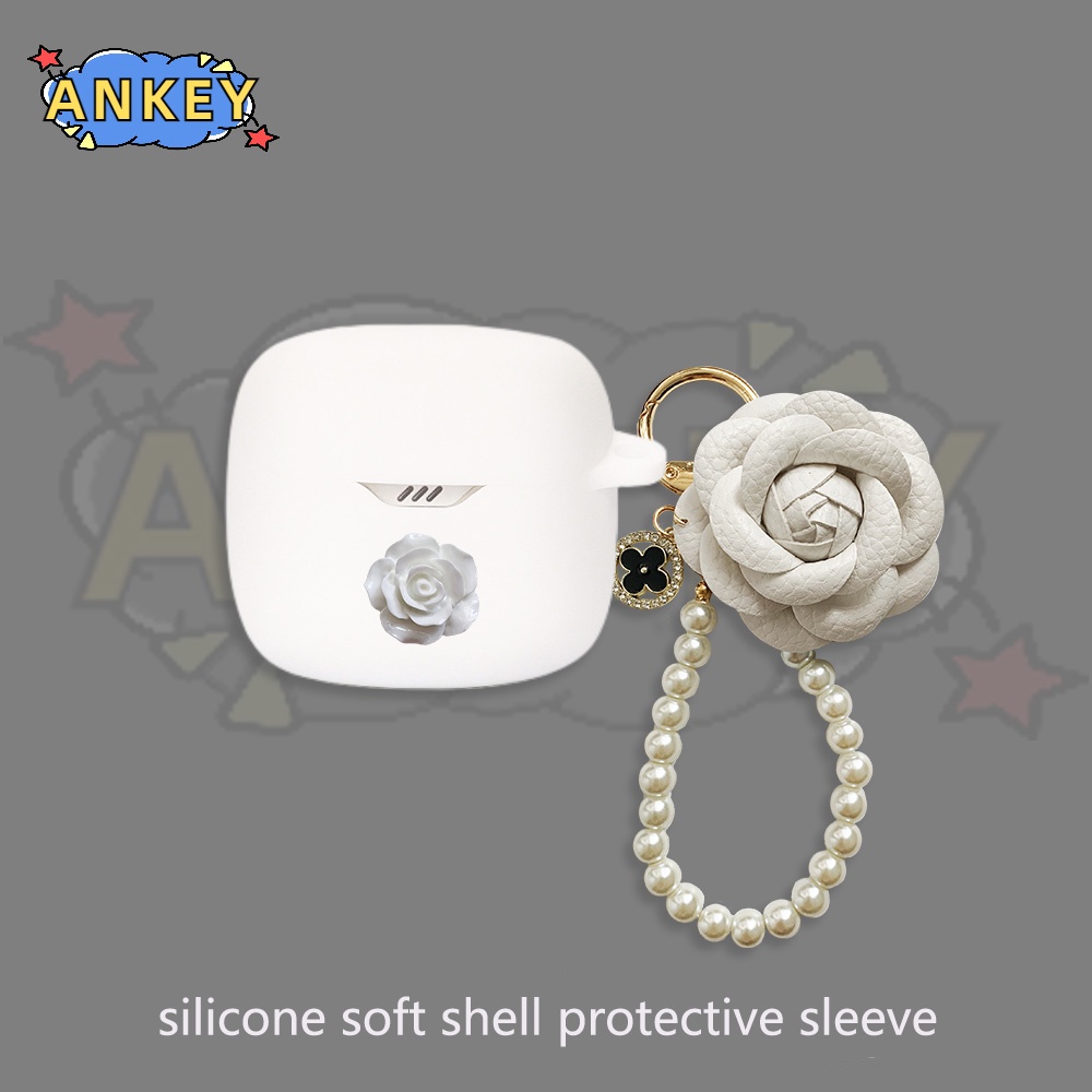 For JBL Tune Flex Tune 230NC 130NC 225 220 Earphone Silicone Case Bow Cartoon Earbuds Protective Headphone Cover Headset with Pendant