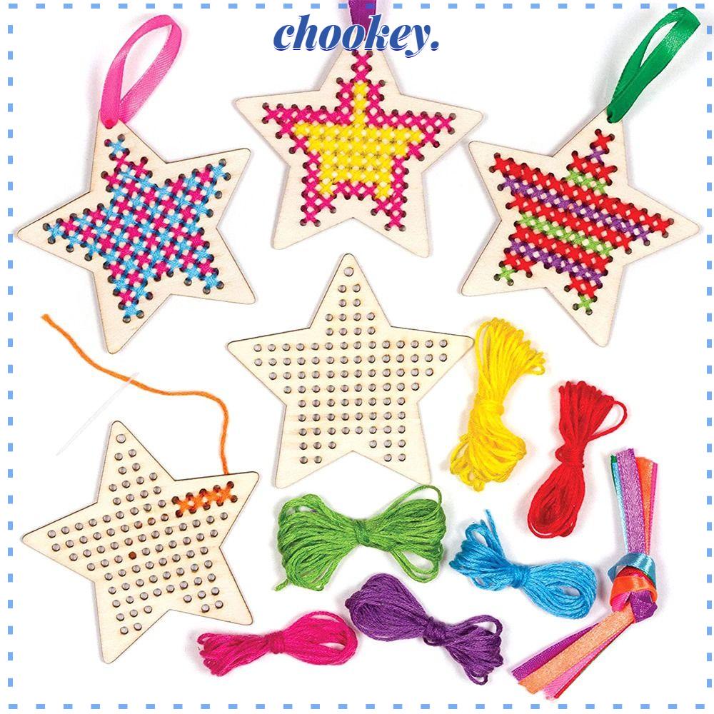 CHOOKEY Thẻ Đánh Dấu Trang Sách Bằng Gỗ Thêu Họa Tiết