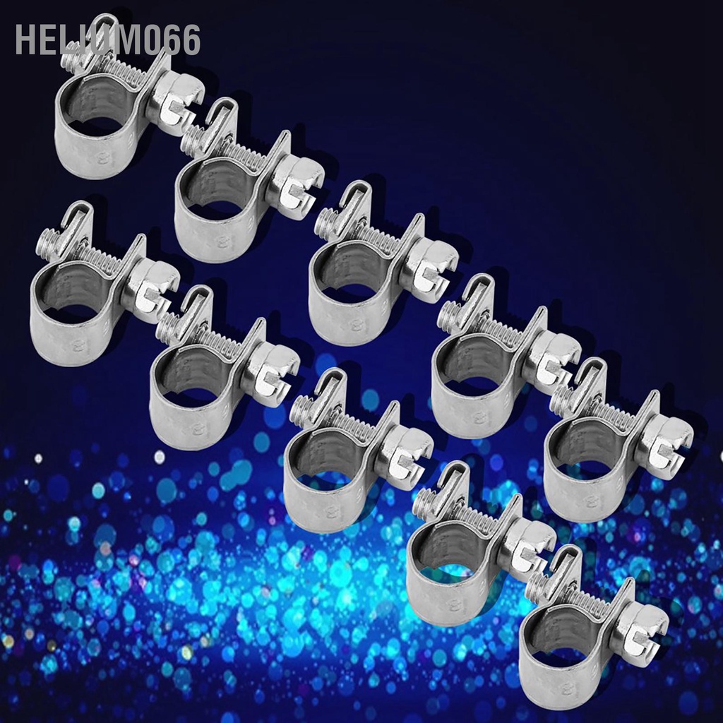 10 cái Kẹp ống dẫn nhiên liệu mini bằng thép không gỉ 6mm‑20mm Kích thước tùy chọn Helium066