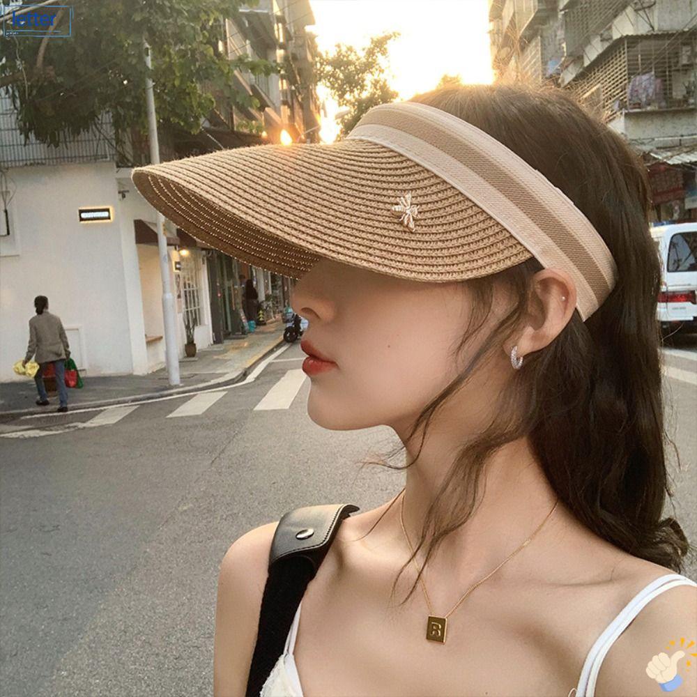 LET Mũ Rộng Vành Chống Tia UV Thiết Kế Trẻ Trung Hợp Thời Trang Đi Biển