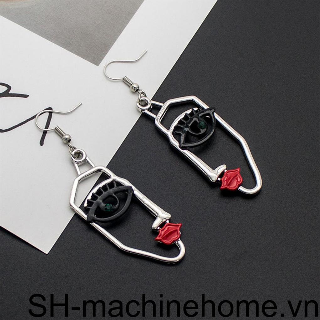 Khuyên Tai Lủng Lẳng Mặt Hình Khuôn Mặt Độc Đáo Phong Cách Tối Giản Thanh Lịch Cho Nữ