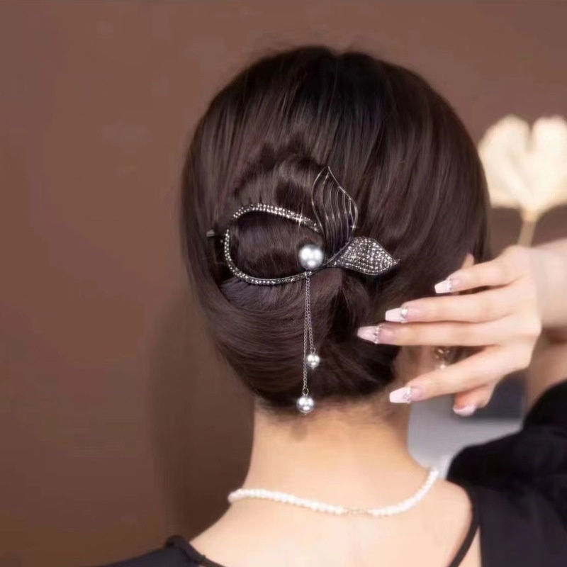 Kẹp Tóc Đính Ngọc Trai Giả Thanh Lịch Dành Cho Nữ