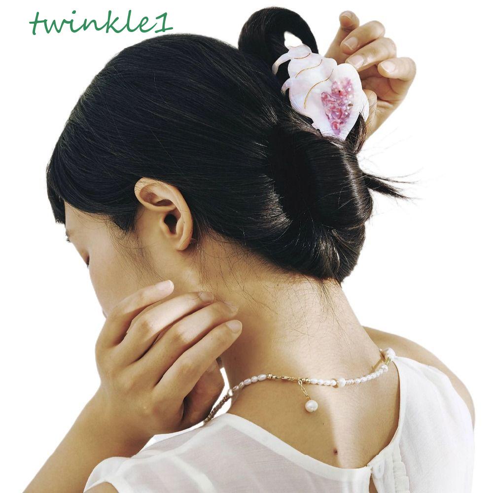 TWINKLE Kẹp Tóc Hình Vỏ Sò Trái Tim Hình Học Phong Cách Hàn Quốc Cho Nữ