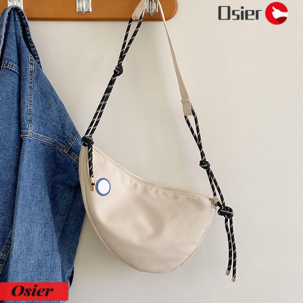OSIER1 Túi Đeo Chéo Ngực / Đeo Dưới Cánh Tay Bằng Nylon Màu Trơn Nhẹ Thời Trang Cho Nữ