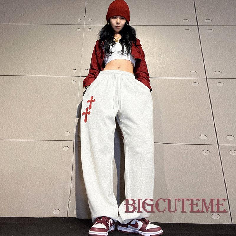 Quần Thể Thao Dây Rút Dáng Rộng Co Giãn In Họa Tiết Hoạt Hình Cho Nữ