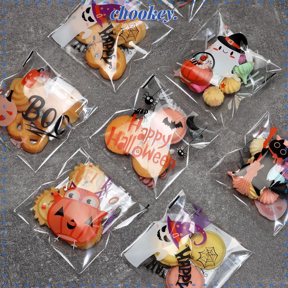 CHOOKEY Bộ 100 Túi Đựng Kẹo Trang Trí Tiệc Halloween Dễ Thương