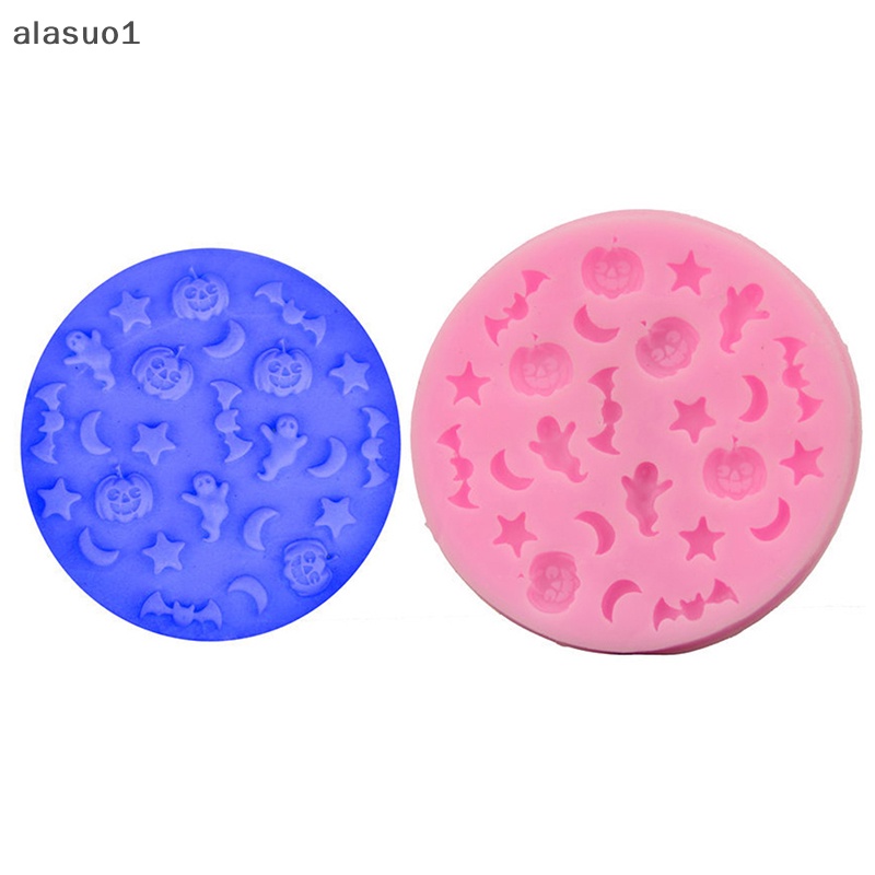 [Alasuo] Khuôn Silicon Làm Bánh Kẹo Sô Cô La Hình Ngôi Sao Mặt Trăng Bí Ngô Ma Quỷ Halloween Cho Nhà Bếp [VN]