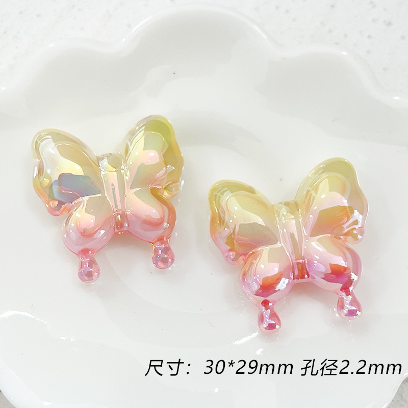 Chuỗi Hạt Bằng acrylic Mạ Màu Gradient Hình Bướm Dùng Làm Vòng Tay / Vòng cổ / Điện Thoại DIY