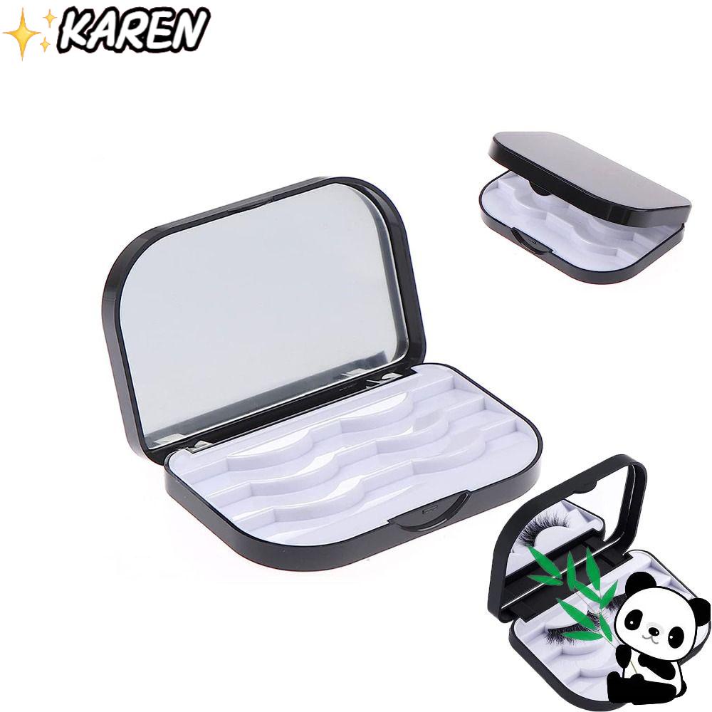 KAREN Hộp Đựng Lông Mi Giả 3 Tầng Kèm Gương Và Giá Đỡ Lông Mi Giả