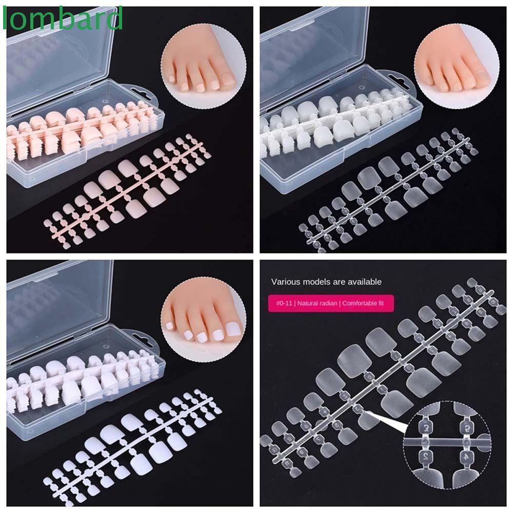 LOMBARD Bộ 240 Móng Chân Giả Bằng Nhựa Trong Suốt Có Thể Tháo Rời