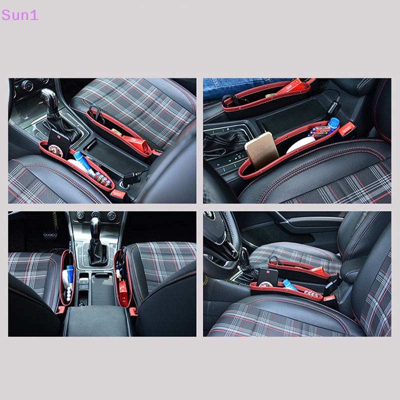 Sun1 &gt; 1 Hộp Da Đựng Đồ Bốn Màu Sắc Gắn Khe Hở Ghế Ngồi Xe Hơi