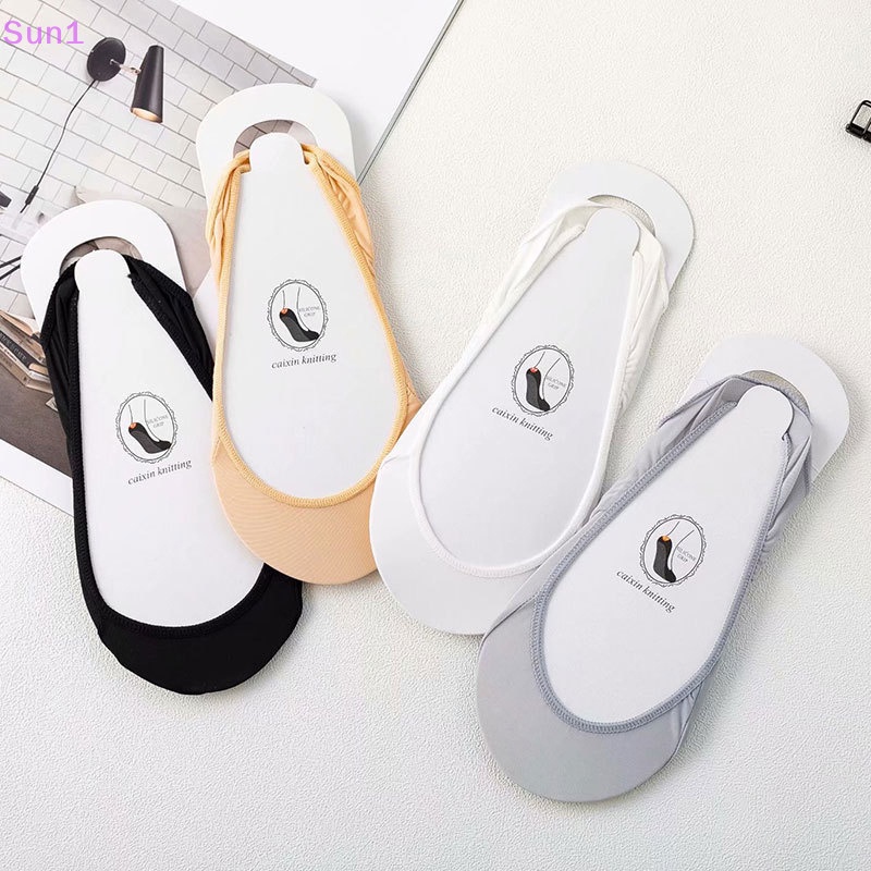 1 Đôi Vớ Thuyền Bằng Silicone Chống Trượt Thời Trang Mùa Hè Cho Nữ