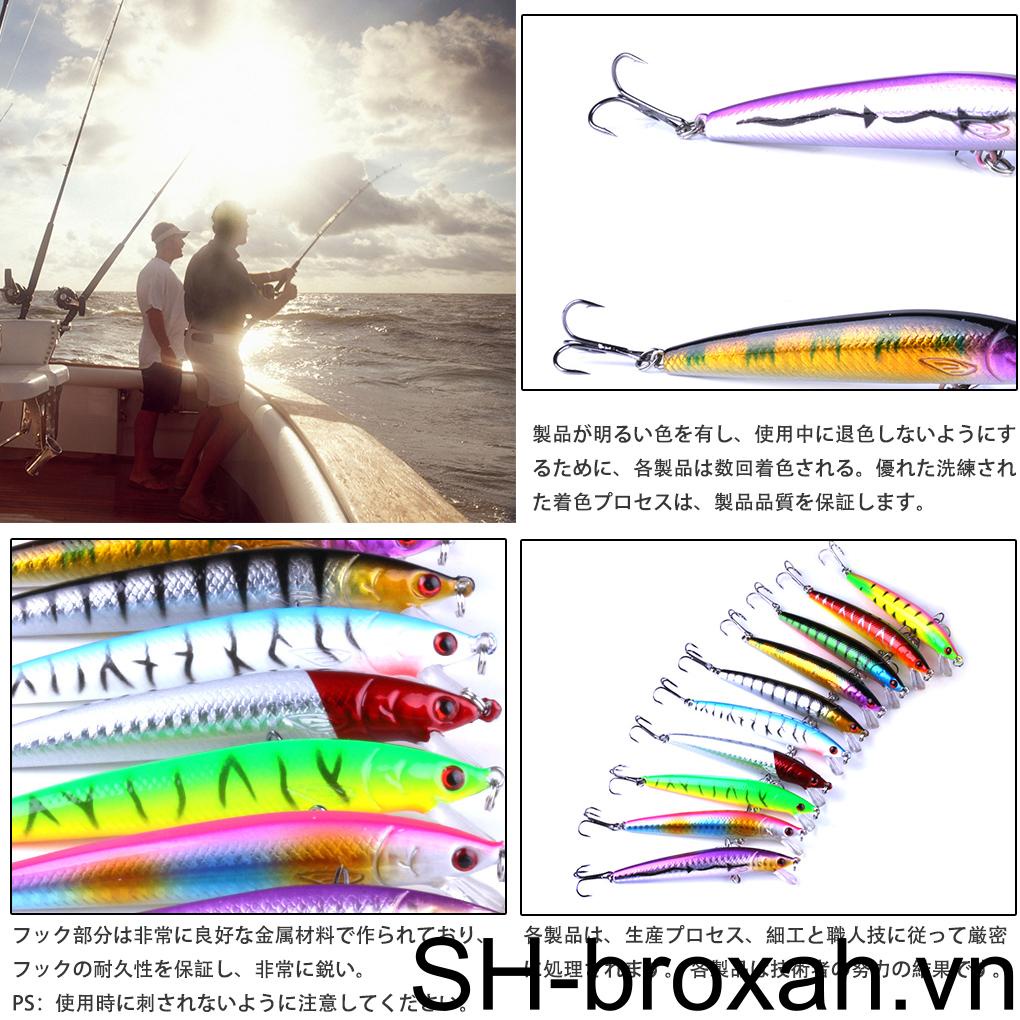 Set 10 Mồi Câu Cá Giả 9 5cm Nhiều Màu Sắc