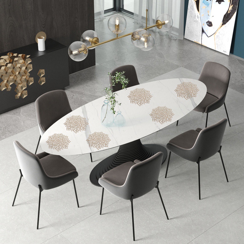 Set 8 Tấm Lót Bàn Tròn Bằng PVC Màu Vàng 15.5 Inch Chuyên Dụng Cho Trang Trí Tiệc Cưới / Nhà Hàng / Khách Sạn