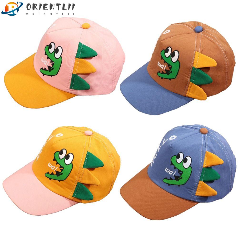 ORIENTLII Mũ Bóng Chày Chống Tia UV In Họa Tiết Khủng Long Hoạt Hình Có Thể Điều Chỉnh Cho Bé Trai / Gái