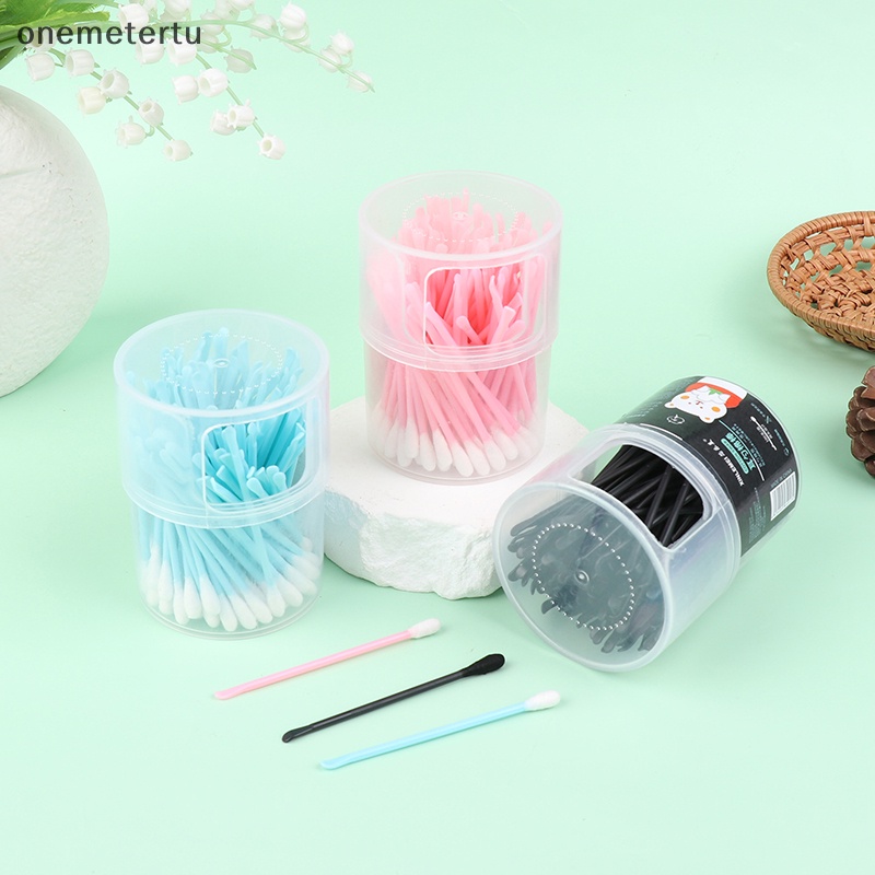 Hộp 100 Tăm Bông Cotton Hai Đầu Dùng Một Lần Trang Điểm / Vệ Sinh Tai / Mũi Cho Nữ