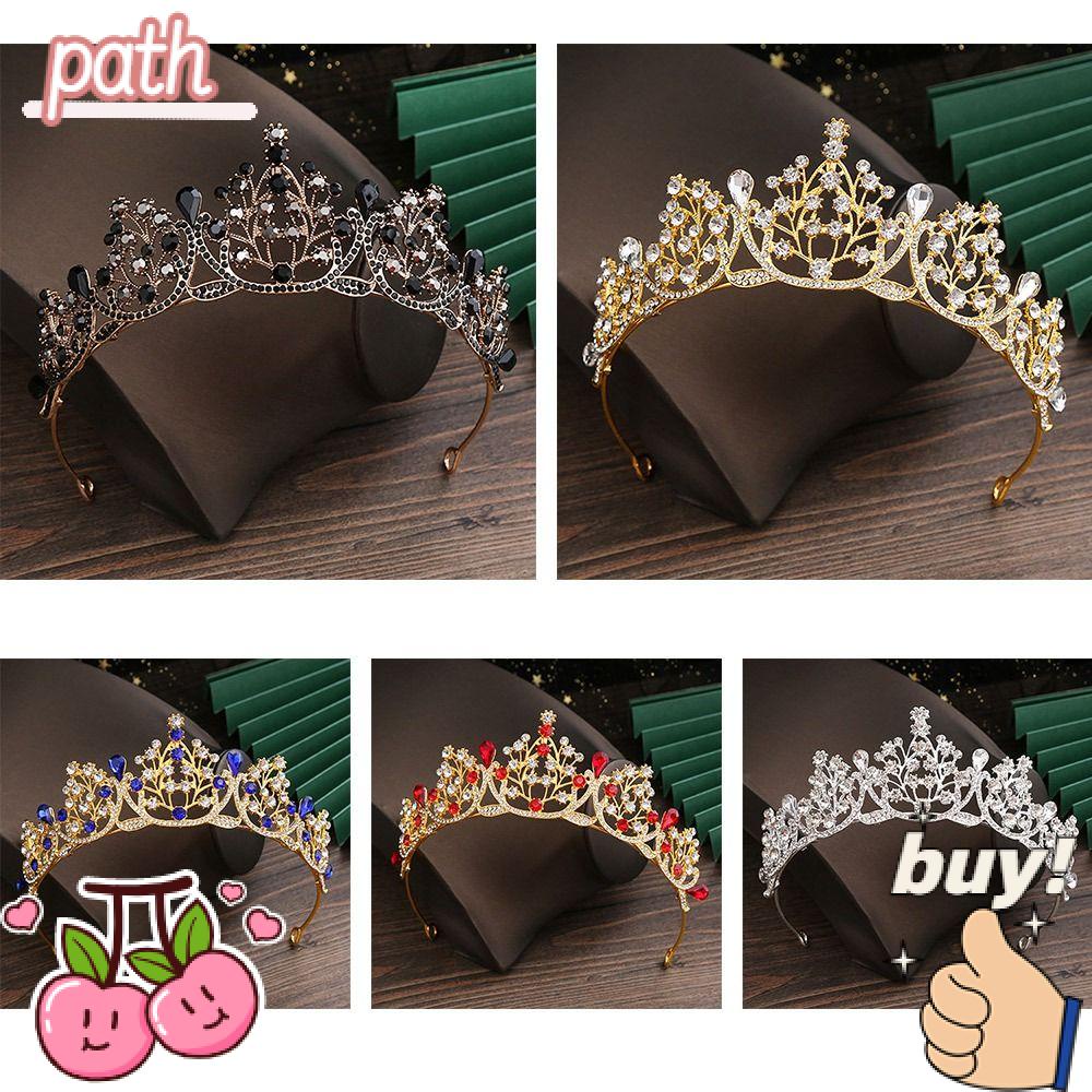 PATH Vương Miện Cài Tóc Đính Pha Lê Lấp Lánh Cho Cô Dâu