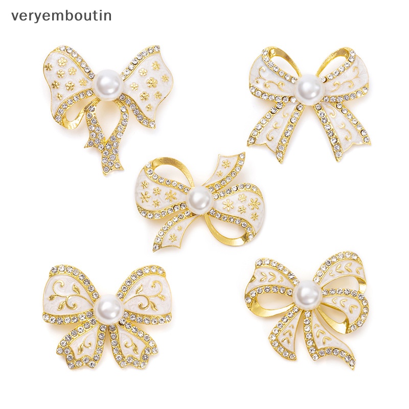 Ghim Cài Áo Hình Nơ Đính Đá / Ngọc Trai Chống Ánh Sáng Thời Trang Cho Nữ