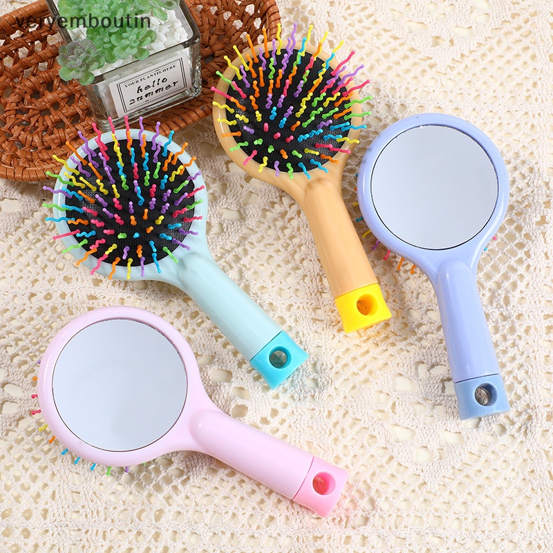 Lược Chải Tóc Massage Da Đầu Kèm Gương Phong Cách Hoạt Hình Dễ Thương Cho Bé Gái