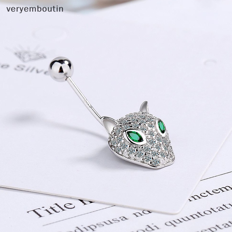 Khuyên Rốn Họa Tiết Da Báo Đính Đá Zircon Thời Trang