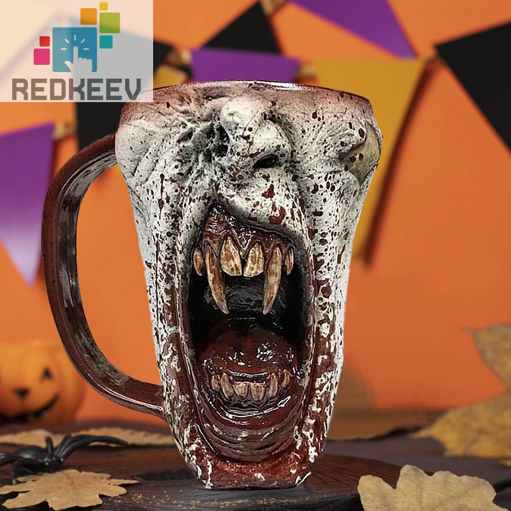 Cốc Cà Phê Kinh Dị Phong Cách Gothic Halloween Vui Nhộn Trang Trí Gia Đình Bạn Bè