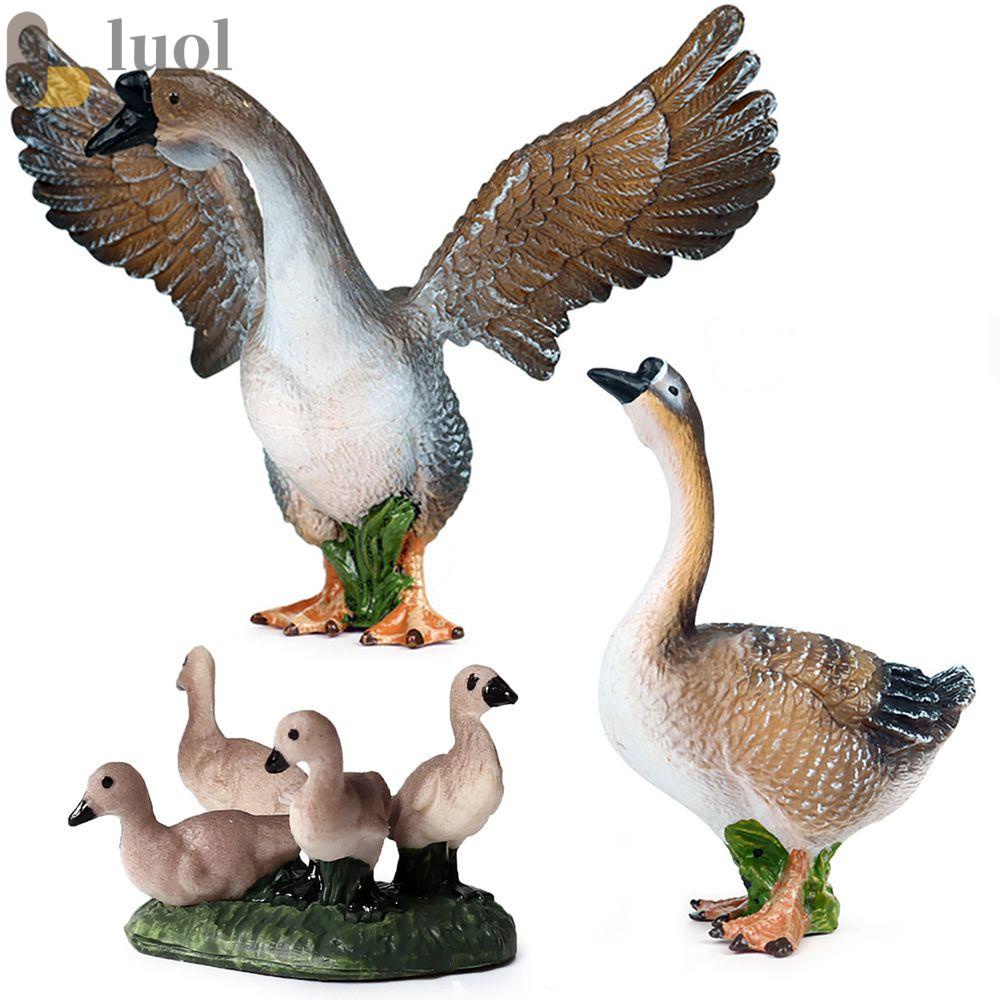 LUOL Đồ Chơi Mô Hình Gia Đình Ngỗng Hoang Dã Giáo Dục Cho Bé