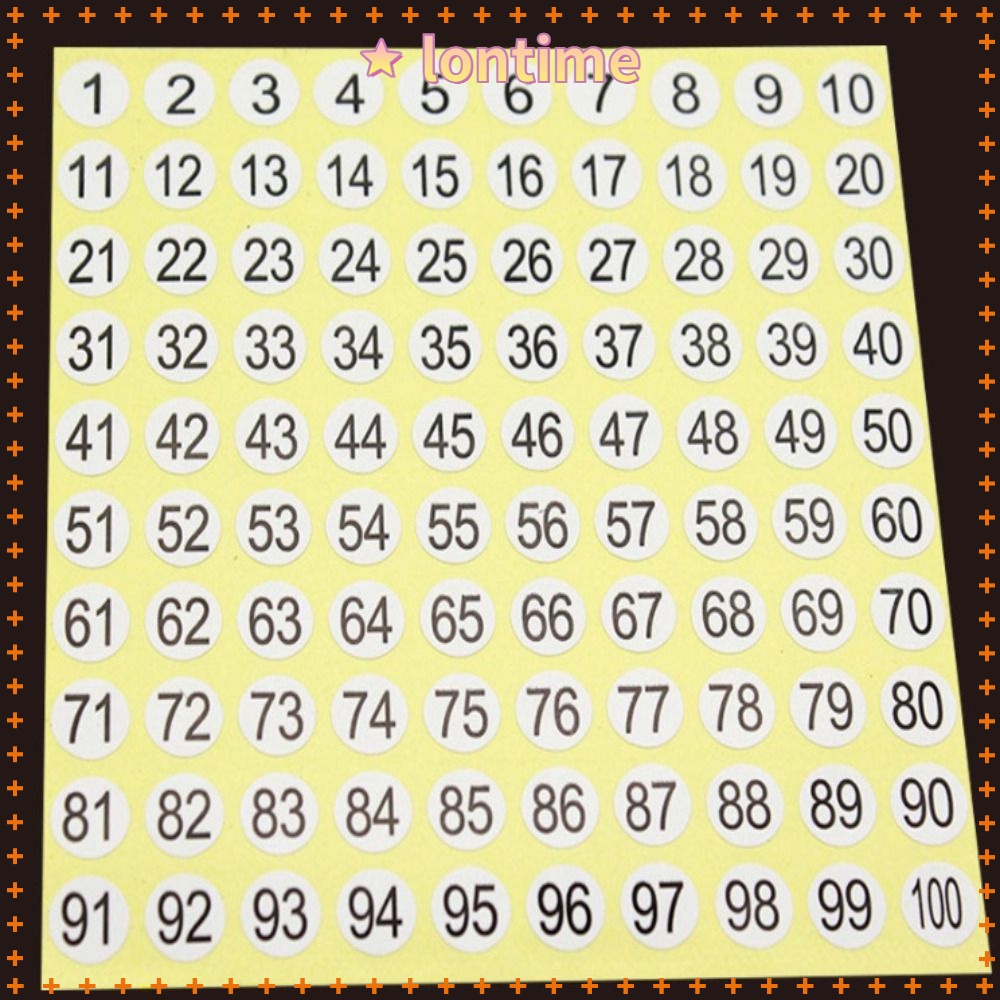 LONTIME Bộ 30 Tấm 30 Miếng Dán Đánh Số 1 Đến 100 0.4 Inch Màu Trắng Chống Thấm Nước Tiện Dụng Cho Hoạt Động Ngoài Trời