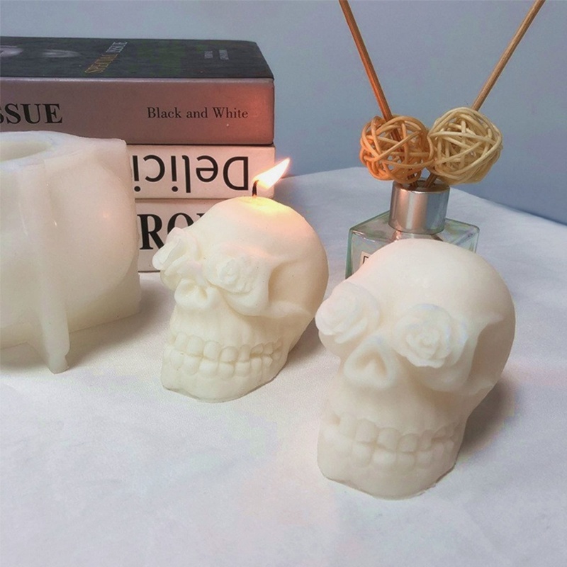 Khuôn Làm Nến Thơm Hình Bộ Xương Trang Trí Halloween