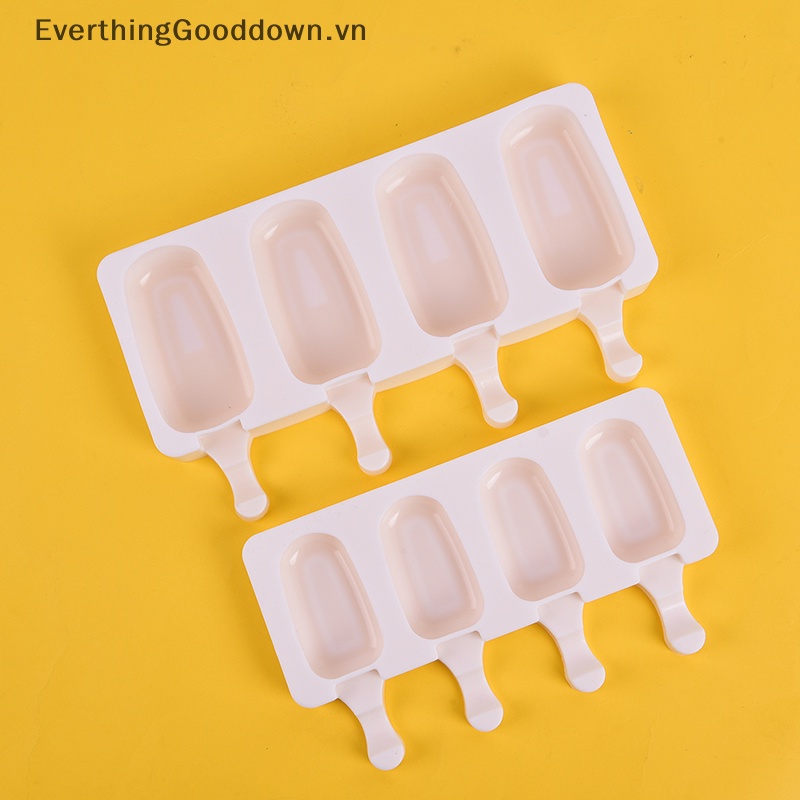 Khuôn Silicon Làm Kem Que Gồm 4 Ngăn Tiện Dụng