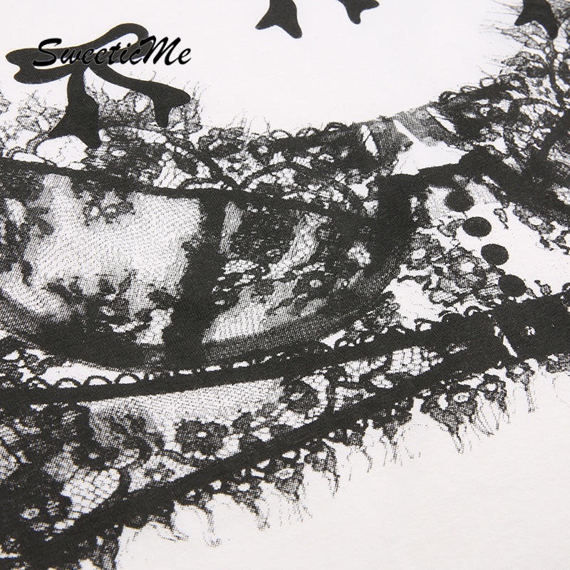 Áo Thun Tay Ngắn Cổ Tròn In Hình Thời Trang 2023 Dành Cho Nữ