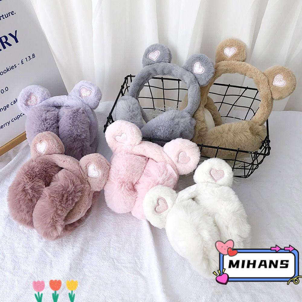 MIH Chụp Tai Gấu Bông Dày Dặn Giữ Ấm Mùa Đông Sự Bảo Vệ