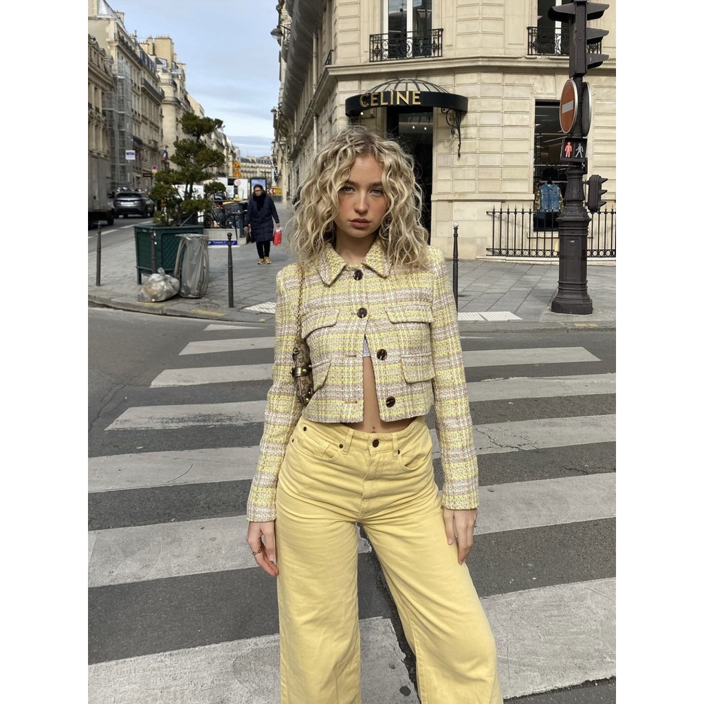 Zhaolin & ZHAOLIN 'S; s "Hoa Nhài Nhài Jasmine Margarita" Áo Khoác Dáng Ngắn Phong Cách Nước Ngoài Độc Đáo Và Độc Đáo