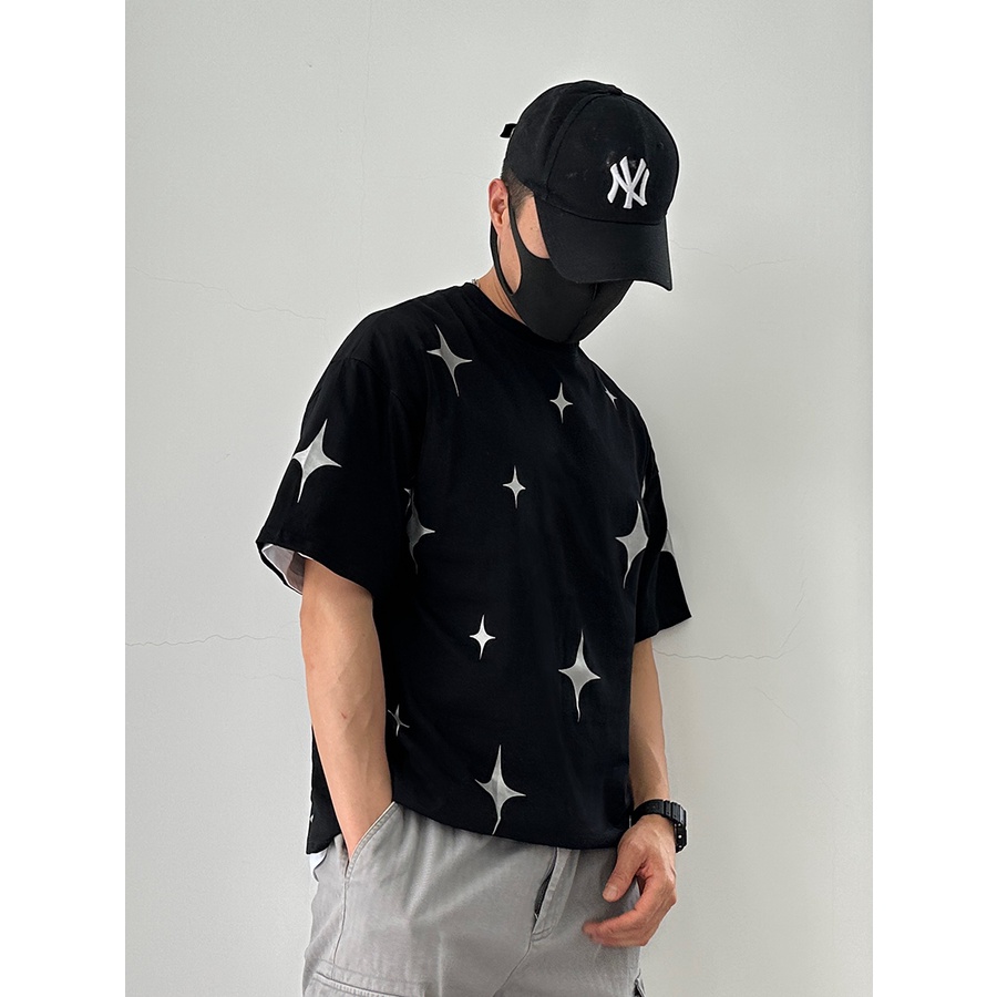 Áo Thun Nam Ngắn Tay Cổ Tròn Dáng Rộng In Hình Phong Cách Nhật Bản Thời Trang Mùa Hè Mới