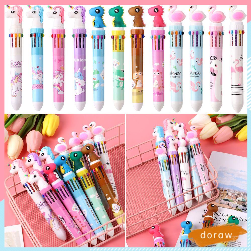 DORAW Bút Bi Hình Kỳ Lân 10 Màu Sắc Tùy Chọn