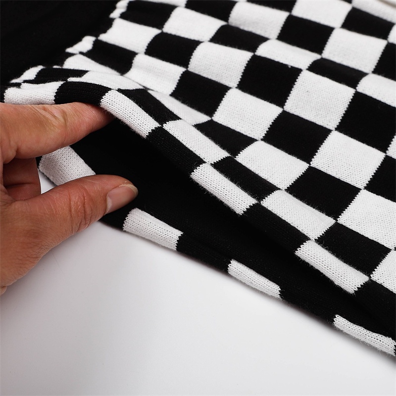 Hàng Mới Về Quần Short Dệt Kim Kẻ Sọc Caro Cổ Điển Thời Trang L666V-5 / 4 Cho Nam Và Nữ