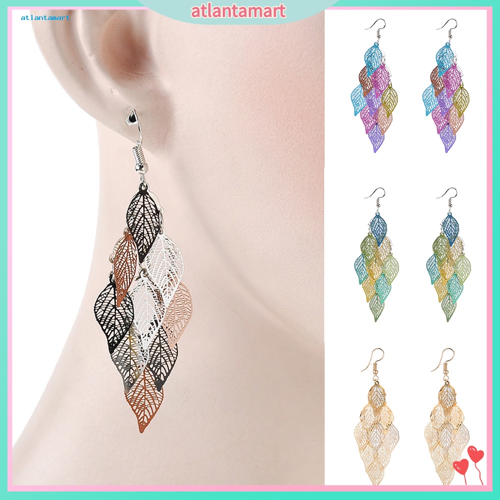 Túi Đựng Đồ Đa Năng Tiện Lợi| Khuyên Tai Móc Hình Lá Nhiều Lớp Nhiều Màu Sắc Trang Nhã Cho Nữ