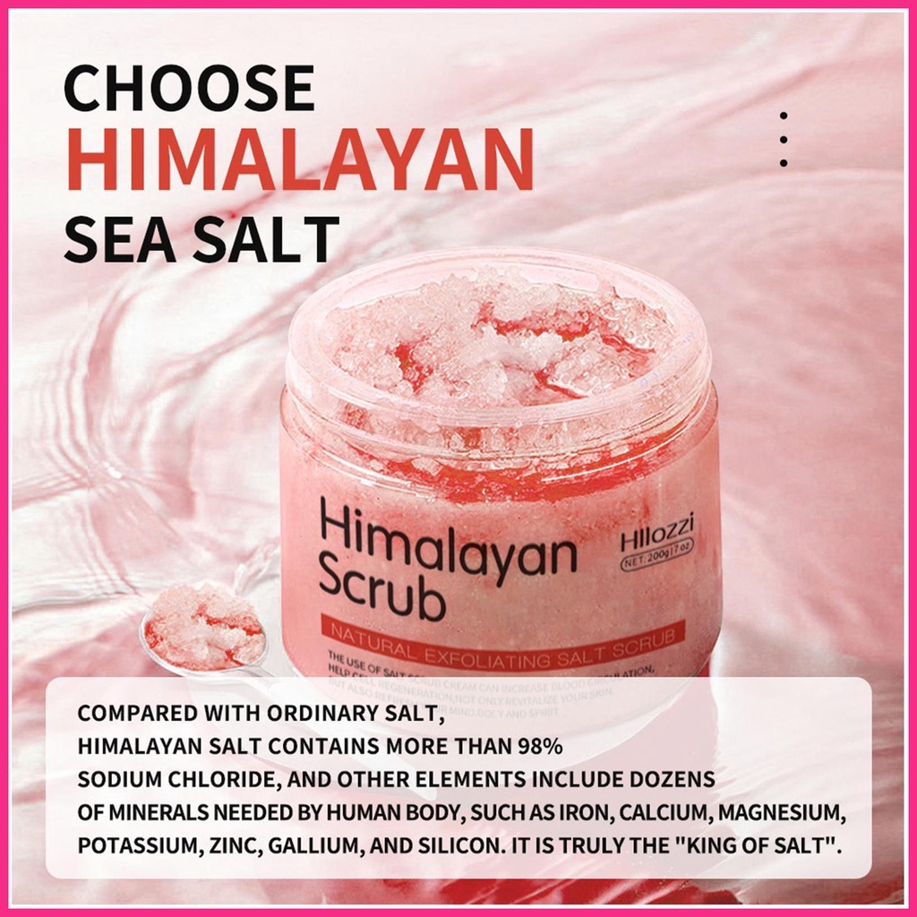 Muối Hồng Himalaya Tẩy Tế Bào Chết Tự Nhiên Dưỡng Ẩm Làm Sạch Sâu Cho Da