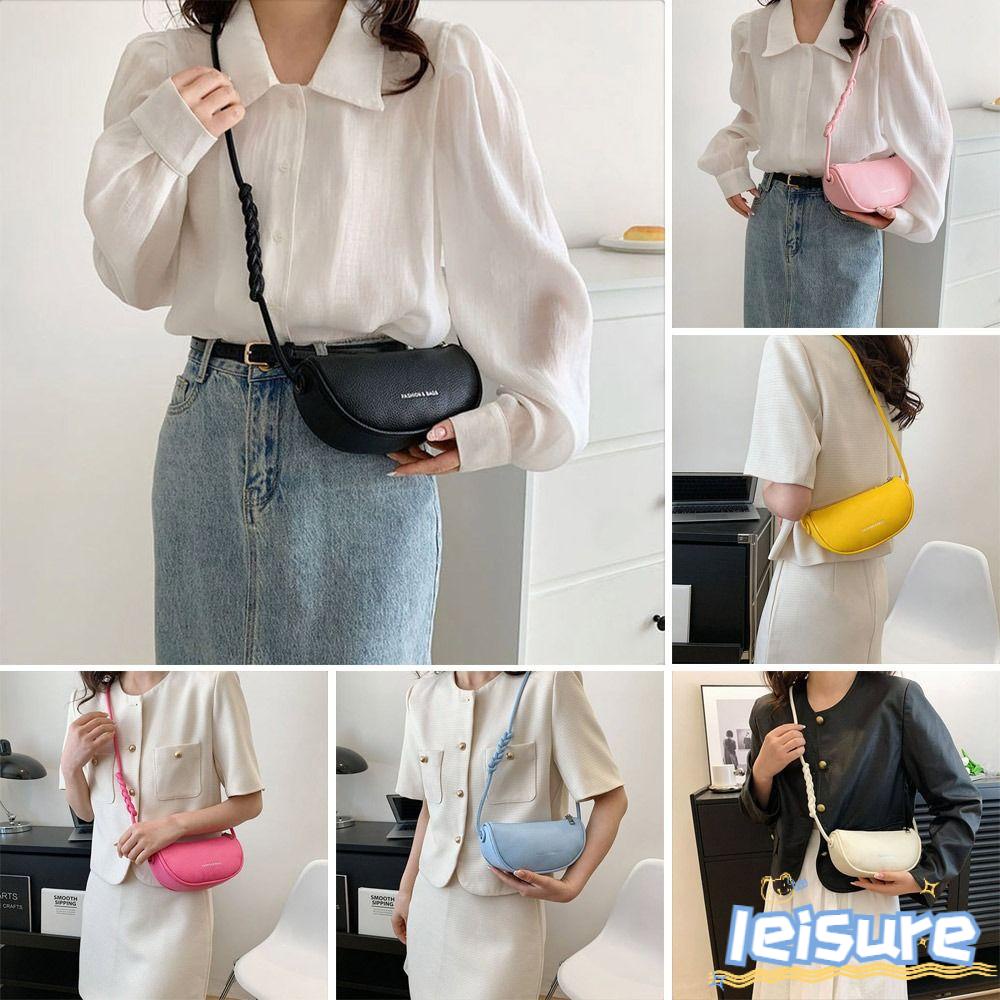 LEISURE Túi Xách Da Đeo Dưới Cánh Tay Thiết Kế Đơn Giản Sang Trọng Cho Nữ