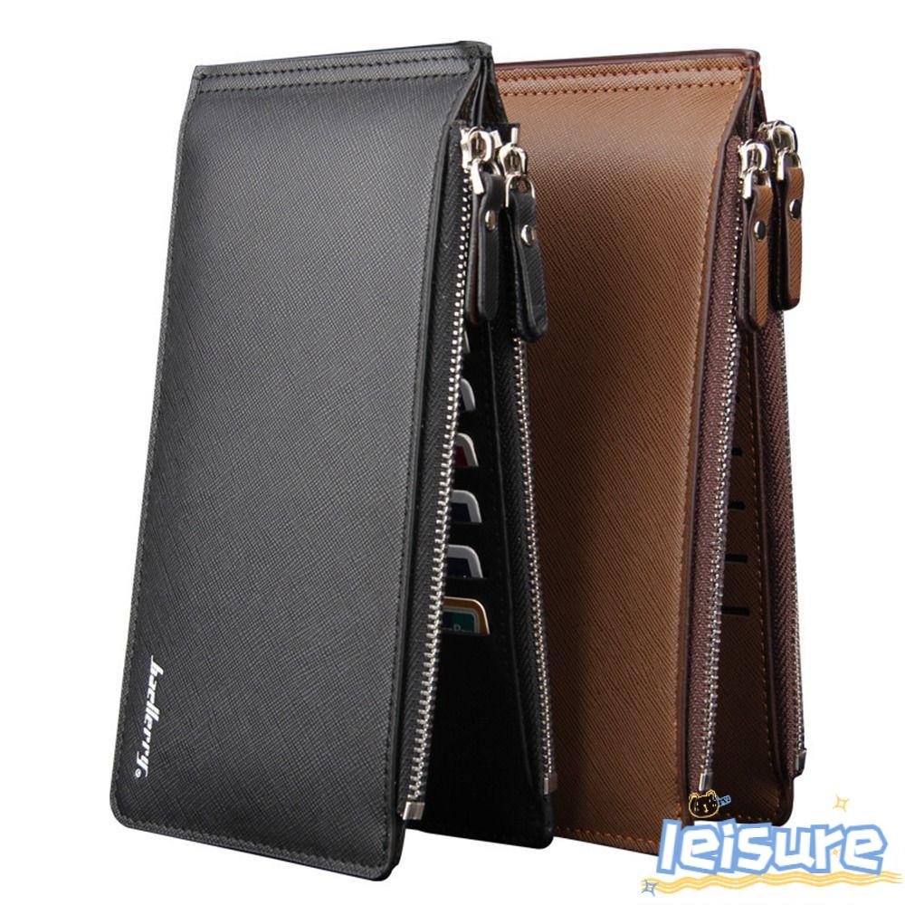 LEISURE Ví Gập 16 Ngăn Đựng Thẻ Thời Trang Sức Chứa Lớn Cho Nam