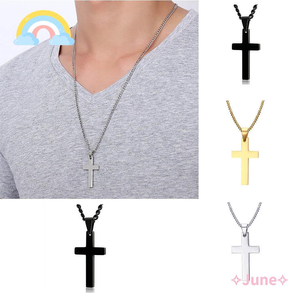 JUNE Vòng cổ Thép Không Gỉ Mạ Vàng / Bạc Cho Nam