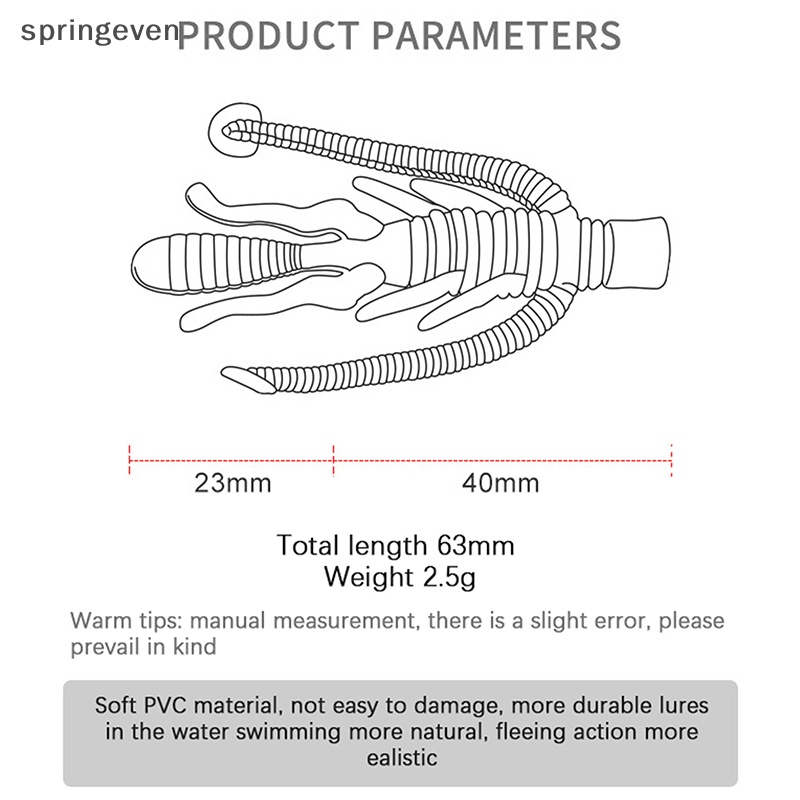 Set 20 Mồi Câu Cá Giả Hình Tôm Mềm 63mm 2.5g Chuyên Dụng