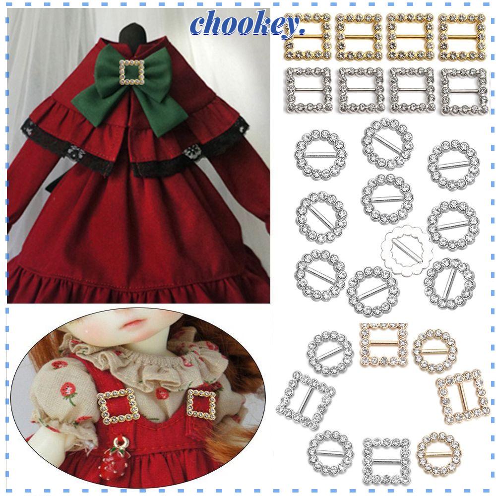 CHOOKEY Set 10 Khóa Ba Cạnh Mini Siêu Mỏng 4 Màu Tùy Chọn Cho Búp Bê