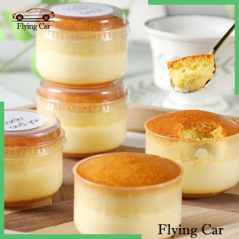 Bộ 50 Cốc Đựng Kem / Bánh Tráng Miệng Dùng Một Lần Màu Trong Suốt Có Nắp Đậy Dùng Trong Lò Vi Sóng